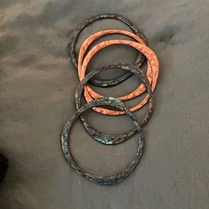 Copper and Turquoise Bangles